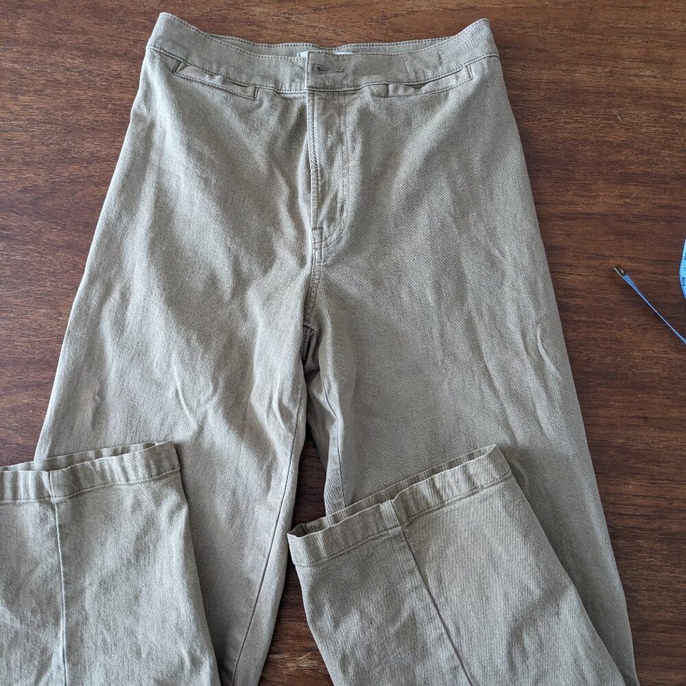 Khaki Madewell Emmet Wide Leg Pants
